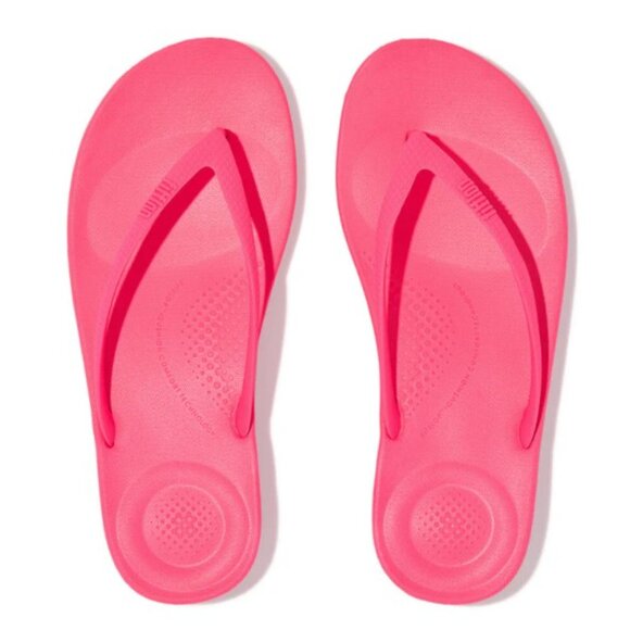 NWT Fitflop IQushion Flip Flops MSRP $38 Pop Pink - Picture 2 of 12